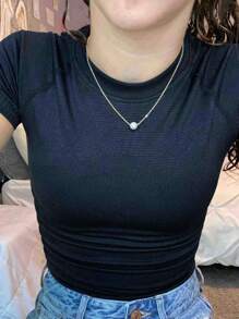 1 件简约优雅吊坠项链适合女性日常佩戴淡水珍珠项链伴娘礼物 - # - 查看 4