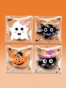 35件，创意万圣节雪花糖果包装纸万圣节派对礼物自封饼干牛轧糖包装纸，可爱饼干包装纸，万圣节主题礼品袋糖果包装纸，款式随机 - 彩色 - 查看 2