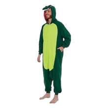 Pijamas Dinosaurio Para Hombre Completa Mameluco Disfraz Adulto - Verde - Ver 1