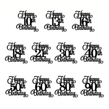 1 Pc 10th 13th 16th 18th 20th 21th 30th 35th 40th 45th 50th 55th 60th 70th 75th 80th 85th 90th Happy Birthday Cake Topper, Happy Birthday Cake Decoration 10 13 16 18 20 21 30 35 40 45 50 55 60 70 75 80 85 90 Year Anniversary Birthday Party Decor Gift Plugin Supplies ( Black ),Christmas - Black - View 6