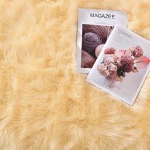 Alfombra de piel de oveja sintética de color sólido, alfombra para habitación de niños, decoración de sala de estar, alfombra cálida para el piso de invierno, regalo de Acción de Gracias, regalos de Navidad, Año Nuevo, festival térmico - Amarillo claro - Ver 6