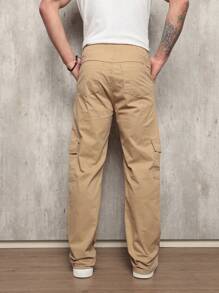 MEN'S CARGO STREET PANTS DARK KHAKI Cargo Twill With Elastics - Màu Khaki - Xem 4