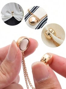 1 件装链条磁扣精致胸针扣卷起裤腿合金 DIY 缝纫用品钩短裤裤腿固定夹闭合装置万圣节 - 彩色 - 查看 6