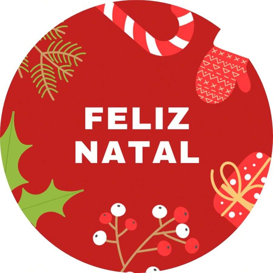 50 Christmas Stickers Labels Tags - 紅白色 - 查看 1