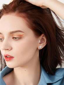 CASSIECA 1PC 18G Bông tai sụn thép không gỉ cho nam nữ Bông tai phẳng có ren bên trong Bông tai CZ có hình mặt trăng hình trái tim hình con ong hình bướm Tragus Helix Trang sức xỏ khuyên - Vàng - Xem 8