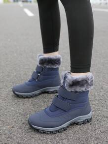 Women's High-Top Warm Fleece Snow Boots, Anti-Slip Design, Easy On/Off, Thick Insulation Layer, Suitable For Snowy And Icy Environments