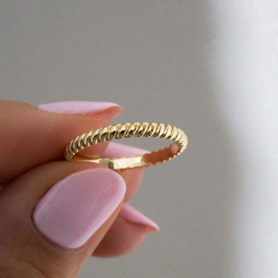 1 Pieza Anillo De Diseño De Espiral Simple Y Moderno Para Mujeres, Adecuado Para Uso Informal Y En Fiestas