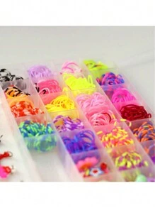 Kit Pulseira Fábrica Elásticos Loom Band Miçangas 1564 pçs - FBPSK15 - Visão 5