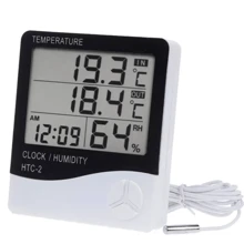 LCD Digital Thermohygrometer Thermometer Alarm Clock LEODY - White - View 4