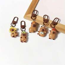 Cute Capybara Keychain - Resin Cartoon Animal Charm, Suitable For Bags And Backpacks, Perfect Birthday Gift - Multicolor - View 2