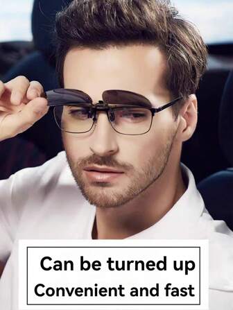 Polarized Clip-On For Myopia Glasses, Retro Square Aviator Style Plastic Classic Frames, Suitable For Outdoor Sports, Cycling, Driving, Fishing, UV Protection