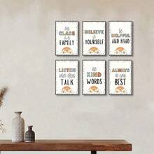 Unframed Boho Classroom Rules Poster 6pcs - Laminated, Classroom Rules Poster For School - Classroom Expectations Poster - Posters For School Classroom, Motivational Wall Decor - 彩色 - 查看 4