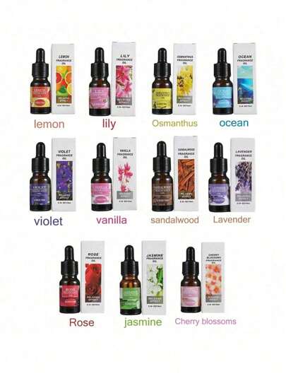 1 pieza, 10ml/0.33oz Aceite esencial aromático de planta, ambientador, desodorante, adecuado para máquina de aromaterapia, humidificador, difusor, interior del hogar, dormitorio, estudio, oficina