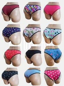 Kit 50 Comfortable Thong Panties For Girls And Youth Polyester - 彩色 - 查看 5