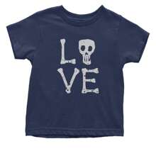 Love Skeleton Bones Infant One-Piece Romper Bodysuit And Toddler T-Shirt - Navy Blue - View 1