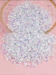 ジェリーホワイトAB 平底レジンラインストーン 3mm/2000個 4mm/1000個 5mm/500個、高品質レジンダイヤモンド DIYデコレーション用