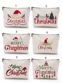 1 túi vải canvas họa tiết Giáng sinh in chữ mỹ phẩm/du lịch, túi cầm tay tiện dụng, túi quà tặng túi trang điểm đồ dùng học tập đồ dùng học tập du lịch đồ dùng trang điểm đồ dùng thiết yếu ngày lễ ngày lễ trở lại trường túi mỹ phẩm túi trang điểm túi đựng đồ trang điểm làm đẹp đồ trang điểm tổ chức tiệc trang điểm đồ trang điểm lưu trữ đồ trang điểm - Nhiều màu - Xem 1