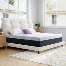 Twolike Gel Memory Foam Mattress 8&10&12 Inch Full Queen King Medium Firm Mattresses Breathable Skin-Friendly Cover Cool Sleep Relieving Pressure Relief Mattress In A Box - 黑與白 - 查看 2