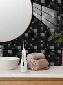 10pcs Geometric Grid Floral Pattern Printed PVC Faux Ceramic Tile Home Decor Wall Stickers, DIY Peel And Stick Wallpaper For Kitchen, Bathroom, Living Room, Waterproof, Removable,Renovation Stickers Peel Wall Panels,Wall Paper, Wallpapers,Spring Decoration Items Refesh Your Home,Rama Decoration Stickers