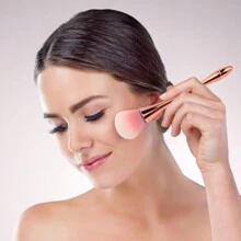 Set de 3 piezas de brochas de maquillaje, Set de brochas multifuncionales para polvos de uñas y maquillaje, fibra artificial suave