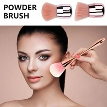 Set de 3 piezas de brochas de maquillaje, Set de brochas multifuncionales para polvos de uñas y maquillaje, fibra artificial suave