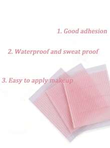 2 hojas (104 piezas) Cinta de elevación de ojos y clip de nariz de fibra, tiras de fibra natural invisibles, a prueba de agua y sudor, moldeador de doble párpado y nariz - Rosa - Ver 5