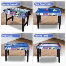 Vocheer 31.5in Multi Function 4 In 1 Combo Game Table, Steady Pool Table, Hockey Table, Soccer Football Table, Table Tennis Table, Blue, Pantent Product - Blue - View 4