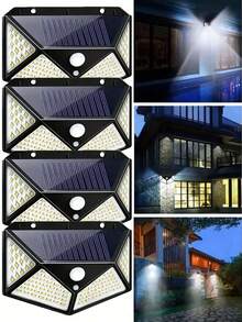 1 件 100LED 户外太阳能灯，3 种模式太阳能无线灯，运动传感器安全灯，270º 光照范围广角壁灯，IP65 防水太阳能运动灯，户外太阳能壁灯，适用于花园花园前门后院景观路径车库甲板 RV1 LED 水罐太阳能灯串，太阳能灯户外装饰灯，太阳能灯户外悬挂防水镂空设计，装饰复古金属太阳能灯带挂钩，花园桌，庭院，庭院，走道，新年假期 G - 冷白色 - 查看 2