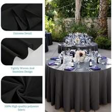 Teruntrue 10 Packs Premium Round Tablecloth 108 Inch  Polyester Table Cloth Bulk Washable Polyester Fabric Tablecloths Table Cover For Wedding Party Banquet Buffet Table Holiday Dinner (108 Inch)