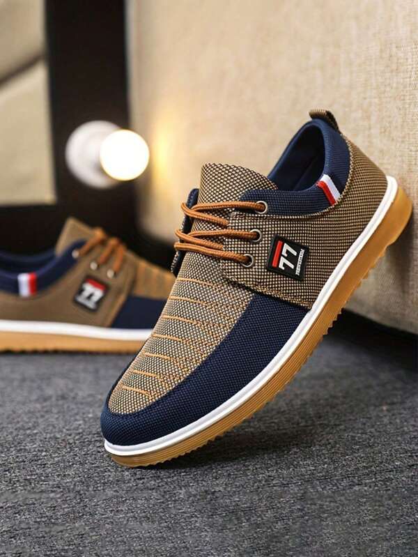 Zapatillas con Cordones para Hombre, Zapatos de vestir de lona sin cordones para hombres, mocasines casuales antideslizantes y transpirables, zapatos de trabajo para hombres,Zapatos Casuales Caballeros Lona Cómodos, Clásicos, Ligeras, Transpirables, Zapatos Hombres Vestir, Trabajo, Estudio, Vida Diaria, Zapatos Hombre Casuales,