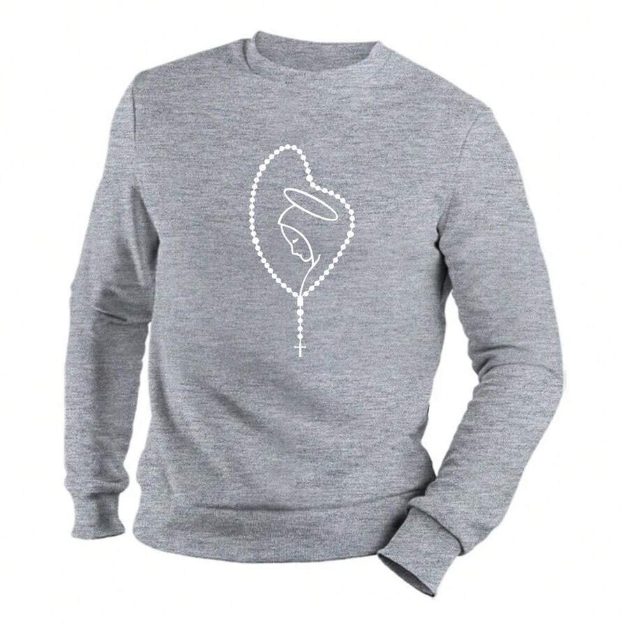 Round Neck Sweatshirt Our Lady Of Aparecida Catholic - 灰色 - 查看 1