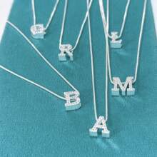 Initial Necklace Studded With , Semi-Jewelry In 925 Silver - N - 查看 2
