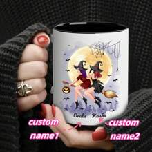 1 件，11 盎司，万圣节教师咖啡杯，定制万圣节教师咖啡杯，万圣节礼物，可爱的秋季陶瓷杯，带有鬼魂和蝙蝠元素的万圣节南瓜咖啡杯 - 多色 - 查看 11