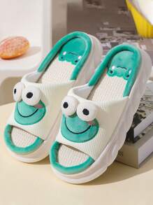 ISPORTE Unisex Frog Slippers, Versatile And Breathable Home Slippers, Thick-Soled Non-Slip Cute Panda Slippers - 綠色 - 查看 6
