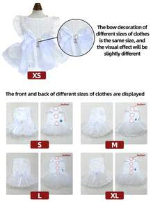 1 件宠物服装，公主芭蕾短裙，适合小型犬和猫，珍妮婚纱 - 白色 - 查看 4