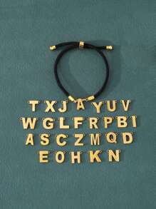 1 件青少年姓名首字母手链编织 26 个字母吊坠手链可调节生日礼物 - 均碼 - 查看 1