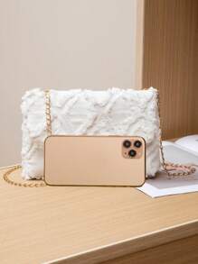 Tas Tangan Wanita Fashion Eropa dan Amerika Musim Semi/Panas Terbaru Grosir Tas Bahu/Selempang Unik Bentuk Persegi Kecil yang Manis - Putih - View 4