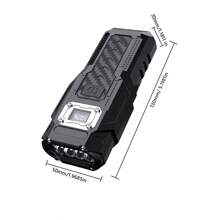 1pc Portable LED Flashlight Red And White Dual Light Multifunctional Flashlight Rechargeable Power Bank Suitable For Outdoor Lighting Camping Tactical Flashlight - Black - View 3