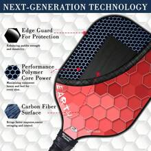 Pickleball Paddles Set Of 2 Or 4, USAPA Approved Pickleball Paddles Set With 4 Pickleball Balls And Pickleball Carry Bag, Fiberglass Pickle Ball Rackets 2 Pack Gifts For Beginners&Pros - 紅色 - 查看 2
