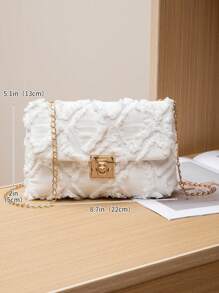 Tas Tangan Wanita Fashion Eropa dan Amerika Musim Semi/Panas Terbaru Grosir Tas Bahu/Selempang Unik Bentuk Persegi Kecil yang Manis - Putih - View 3