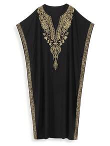 Women's Elegant Embroidered Long Robe