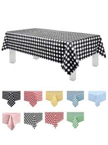 1pc/4pcs/6pcs Plaid Disposable Table Cloth, Classic Checkered Tablecloth, Multiple Colors Available, Square Shape, PEVA Material, Plastic Tablecloth, Tabletop Protection, Suitable For Weddings, Birthday Parties And Other Occasions - Multicolor - View 3
