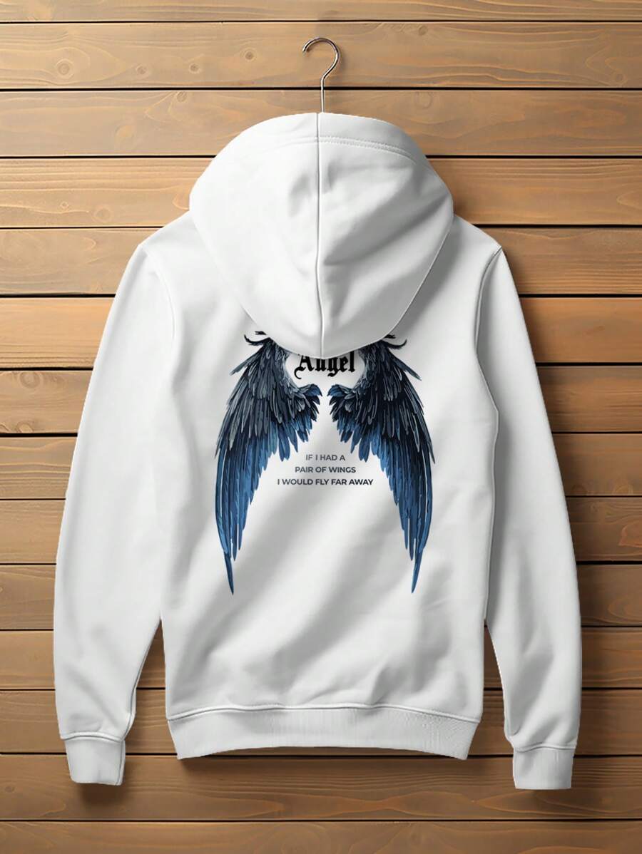 Gothic Angel Wings  Sweatshirt 2464 FLUXOGEEK - trắng - Xem 1