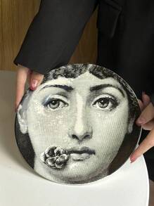 1 件复古陶瓷面部珠宝托盘，意大利歌剧歌手系列装饰墙盘，家居装饰礼物 - 彩色 - 查看 8