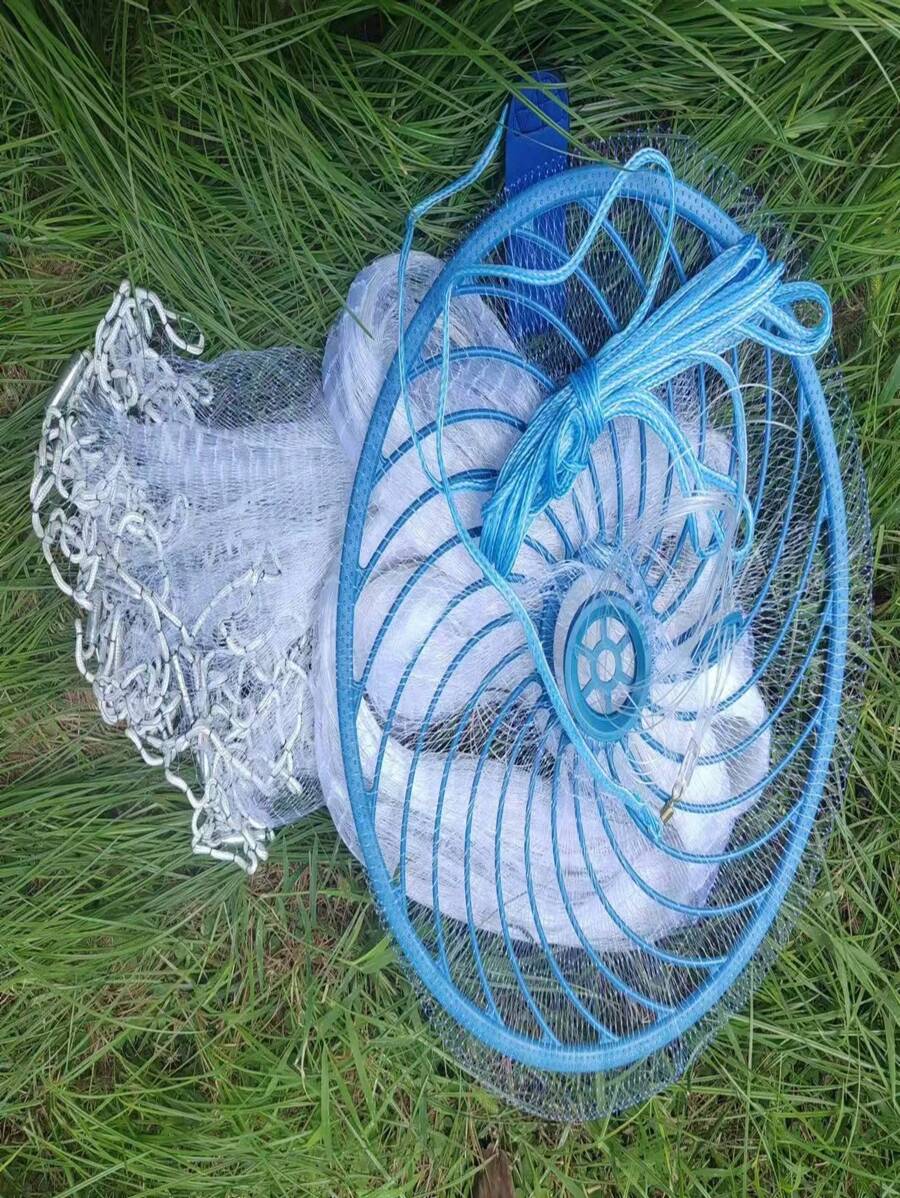 Plastic Wire Fishing Net Diameter 180-720cm Fishing Net Monofilament Outdoor Hand Cast Nets Iron Pendant Fishing Net - White - View 1