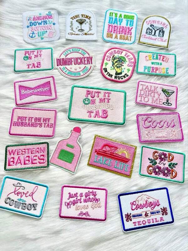 Premium Craft Grappige Preppy Trendy Girly Borduurwerk Strijkpatches Voor Trucker Hats - Letterpatch Voor Jeans, Jassen, Rugzakken