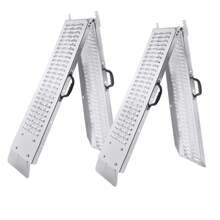 Froadp 2 X Folding Access Ramps Max. 400 Kg Loading Ramps For Motorcycles, Lawnmowers, Scooters, Construction Machinery, Etc. - Silver - View 1