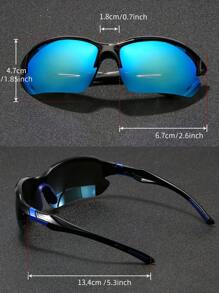 多副装环绕式方形运动骑行眼镜，男士户外驾驶、摩托车、跑步、沙滩配饰眼镜，夏季海滩度假、户外旅行必备 - 彩色 - 查看 11