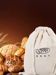 1Pc Bread Bag Linen Bread Bags For Homemade Bread Container Unbleached & Reusable Bread Storage, Natural Large Storage For Artisan Bread
