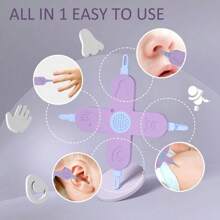 1pc Baby 4-In-1 Nose,Nail And Ear Cleaner,Nail,Nose And Ear Gadget,Safe Ear Wax Removal Tool And Baby Nose Cleaner Nail Cleaner For Baby